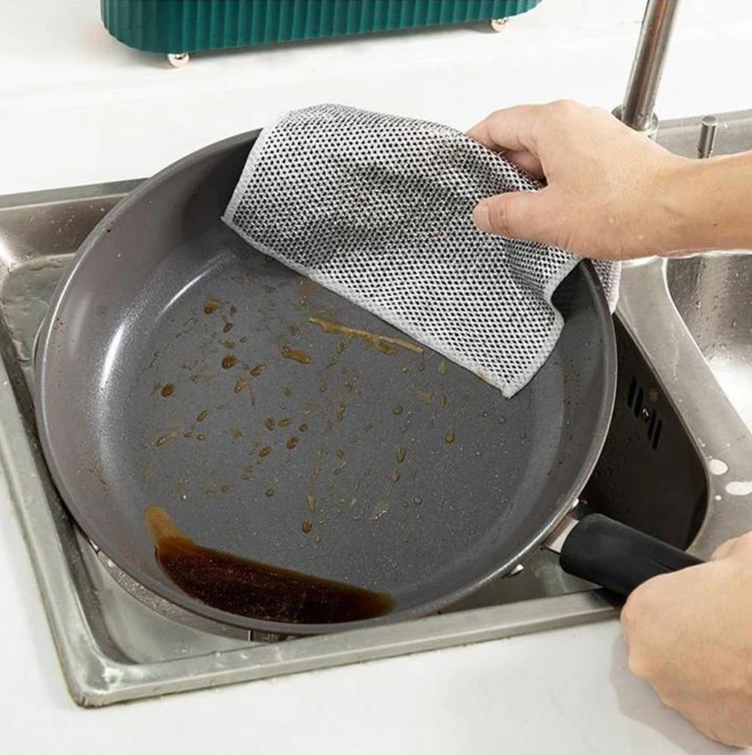 Cleany™ - Mehrzweck-Geschirrspüllappen aus Draht für Nass und Trocken