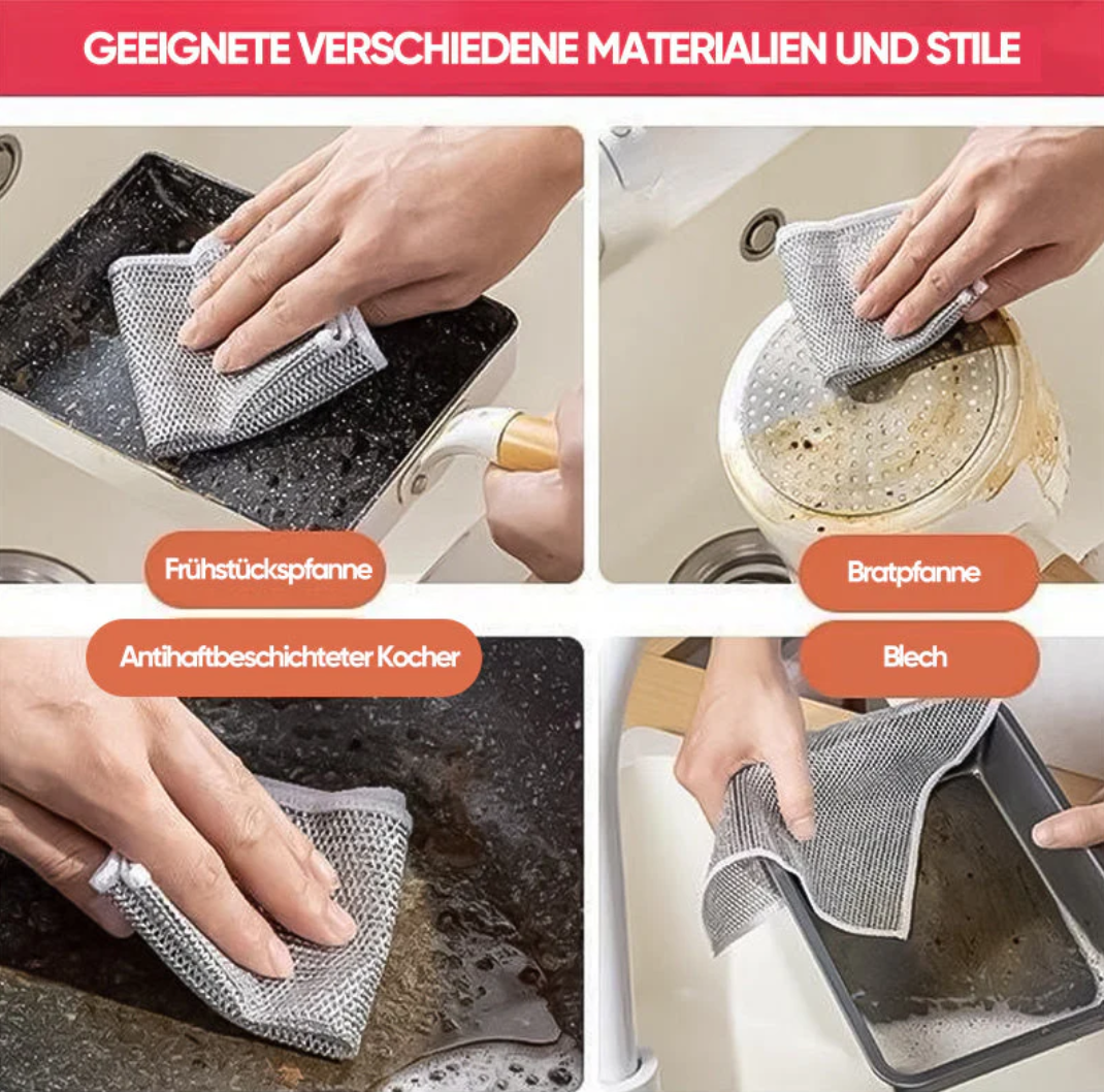 Cleany™ - Mehrzweck-Geschirrspüllappen aus Draht für Nass und Trocken