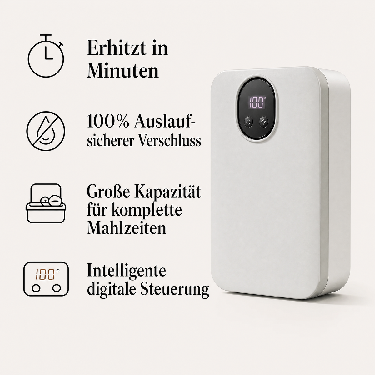 HeatBox™ – Die elektrische 2-in-1 Edelstahl-Thermo-Lunchbox
