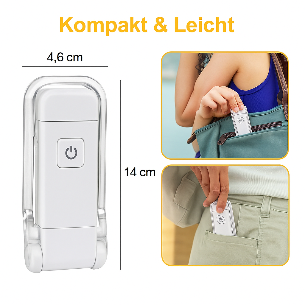 AmberGlow™ – Faltbare LED-Leselampe mit USB-Ladung