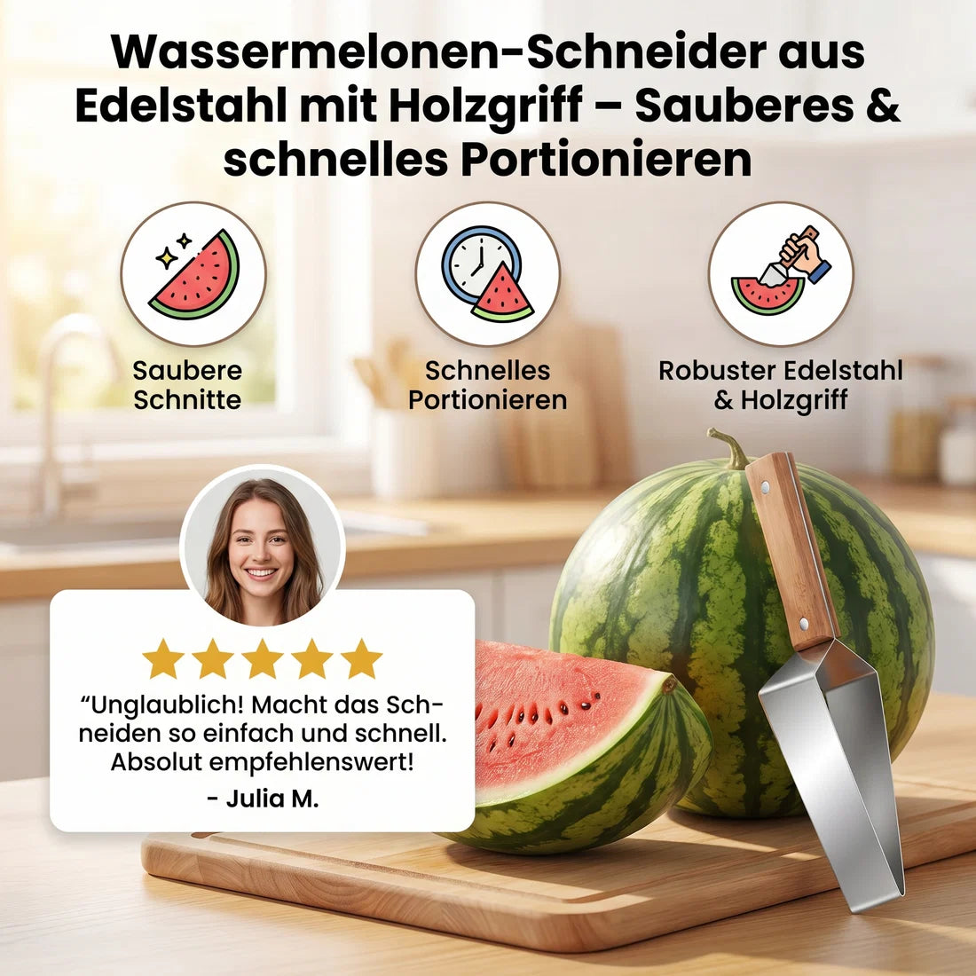 MelonSlice™ – Der elegante Wassermelonen-Schneider aus Edelstahl