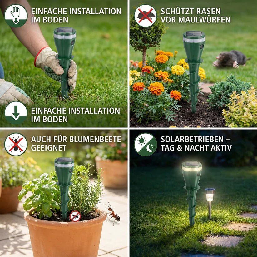 GuardSolar™ – Das solarbetriebene Ultraschall-Tier- & Insektenabwehrgerät