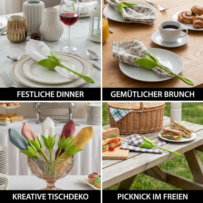 BloomFold™ – Das 6er-Set Blumen-Serviettenfalter für stilvolle Tischdeko