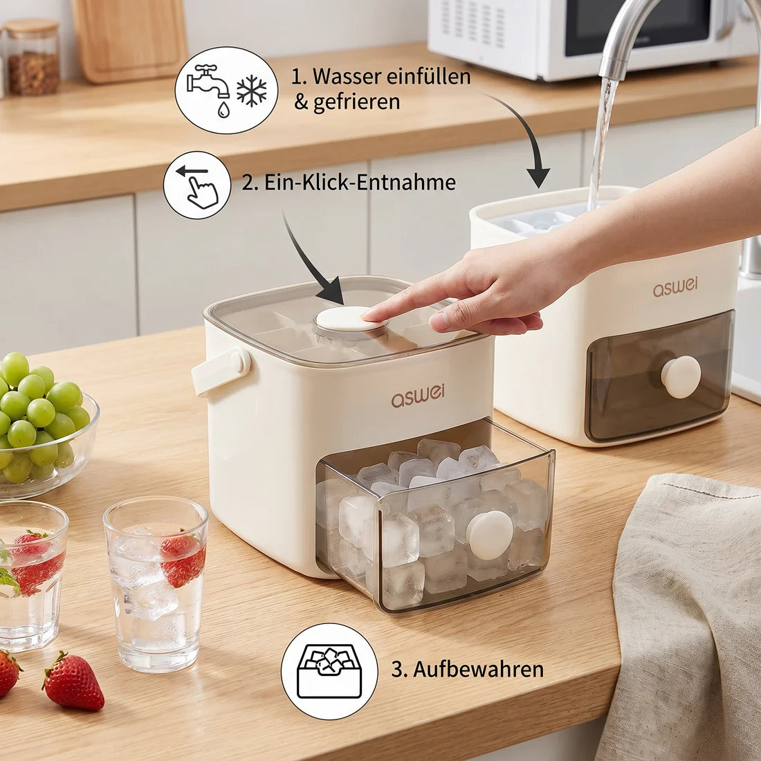 IcePress™ – Der 2-in-1 Eiswürfel-Maker mit Vorratsbox