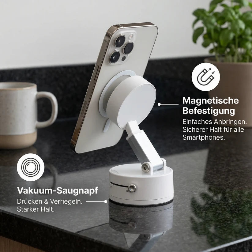 MagHold™ – Der magnetische Vakuum-Handyhalter für perfekten Halt