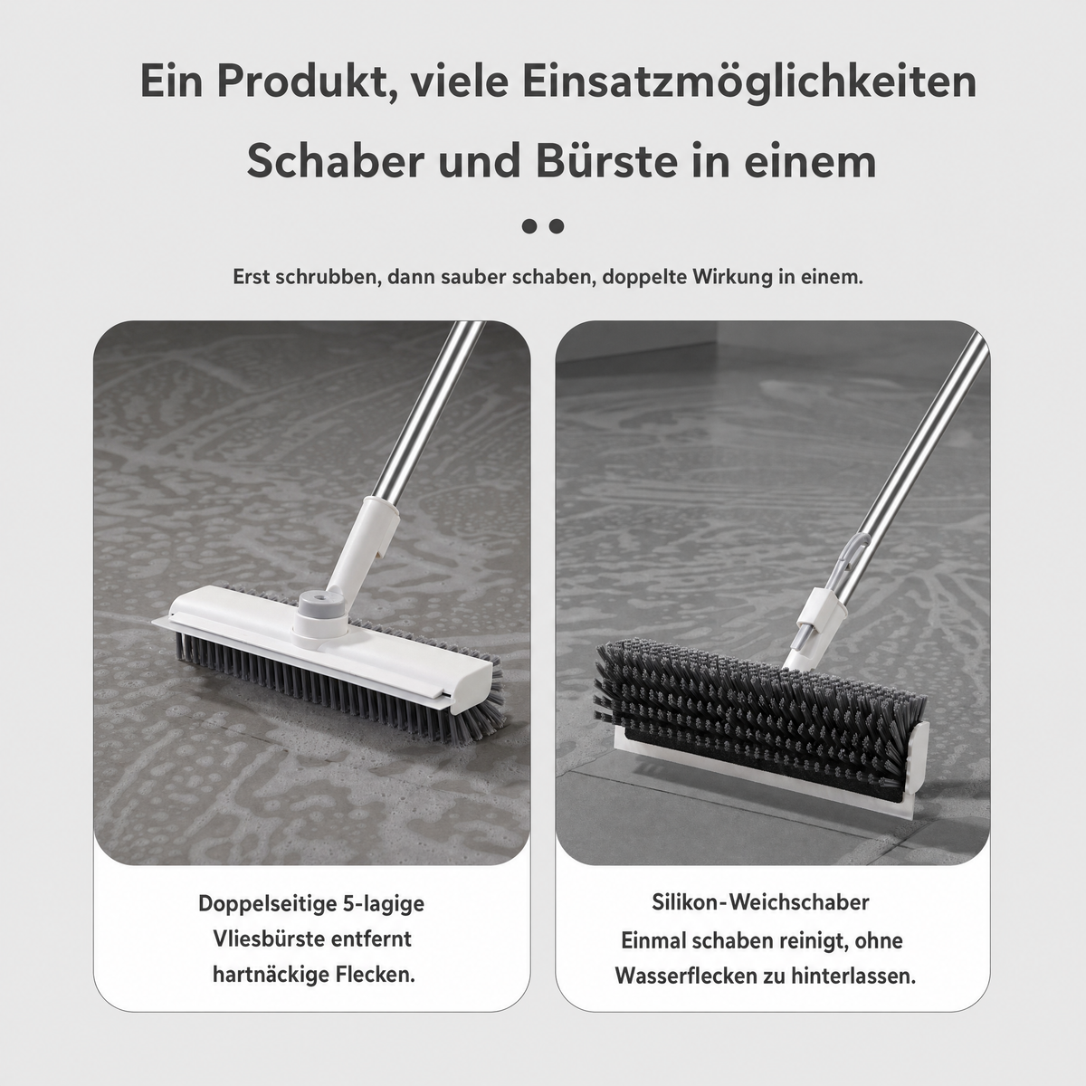 ScrubHero™ – Die 3-in-1 Bodenbürste mit Gummiabzieher & Drehkopf