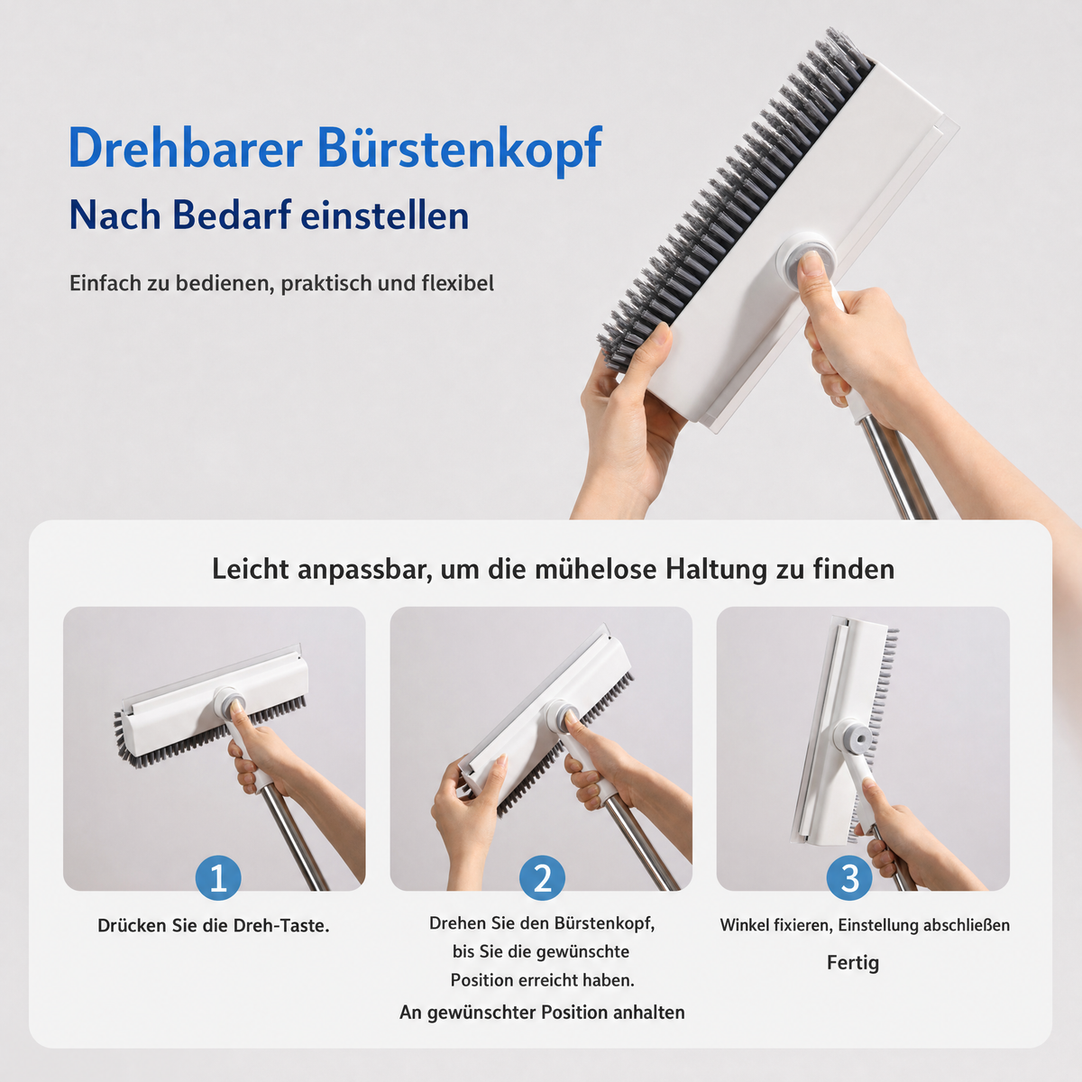 ScrubHero™ – Die 3-in-1 Bodenbürste mit Gummiabzieher & Drehkopf