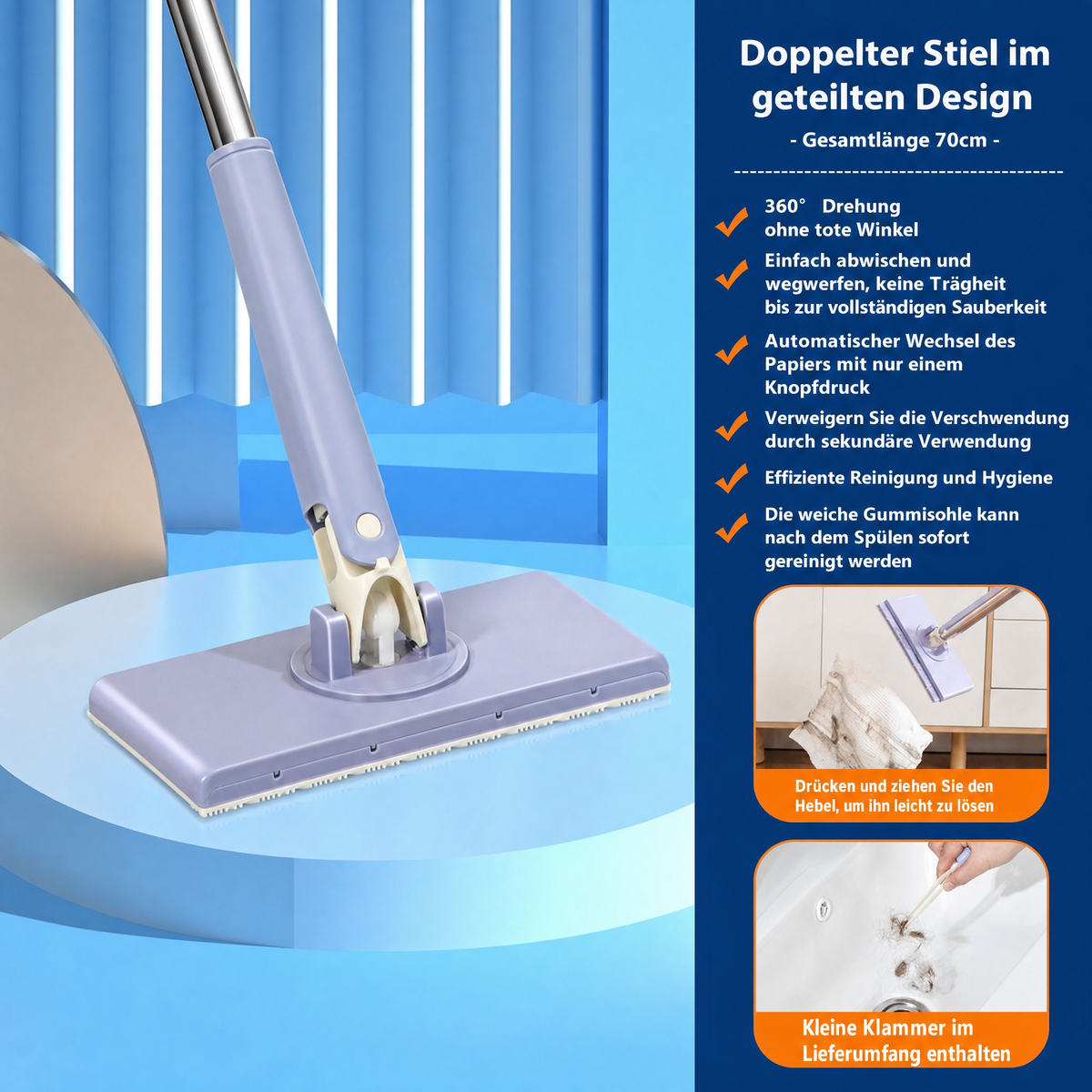 FlexiMop™ – Der 360°-Flachmopp für mühelose Bodenreinigung