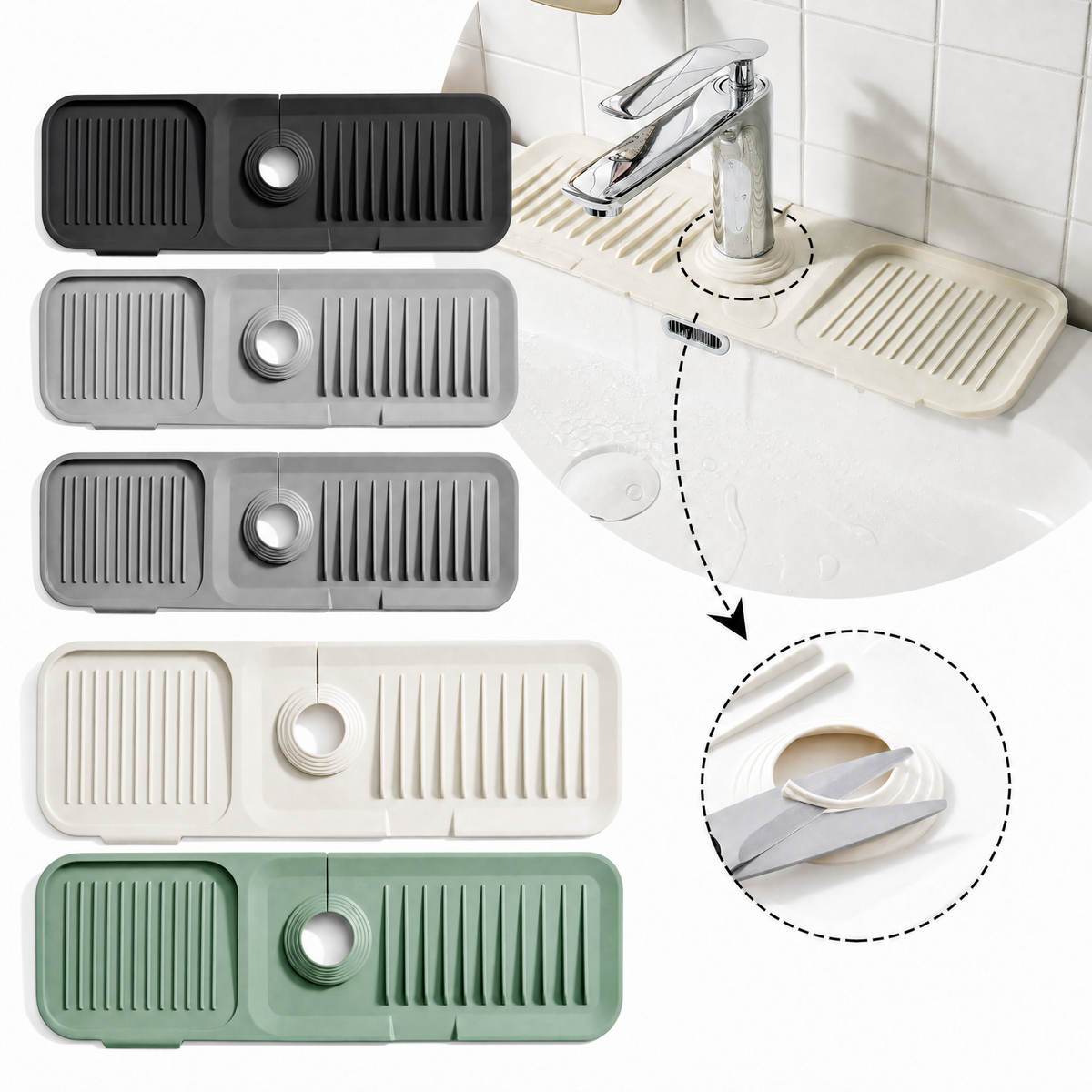 SinkDrain™ – Die Silikon-Spritzschutz-Ablaufmatte für trockene Arbeitsflächen