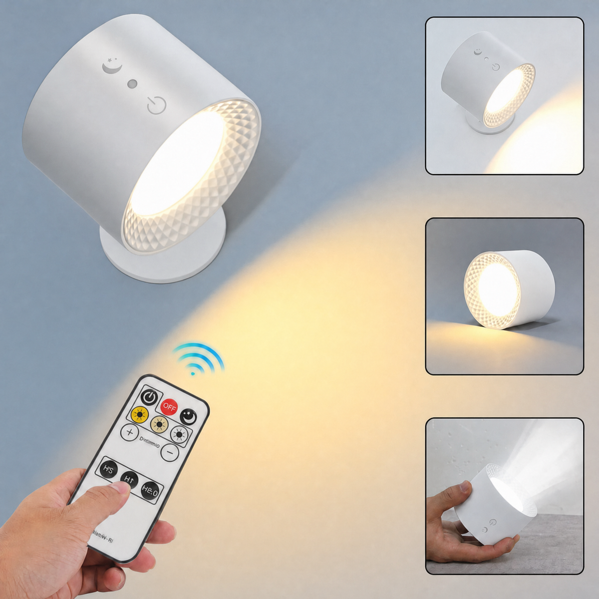 LumiGrid™ – Die 360° drehbare Akku-LED-Wandleuchte