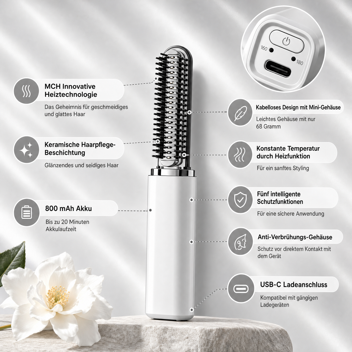 GlamCurl™ – Der kabellose Mini-Lockenwickler & Styling-Bürste