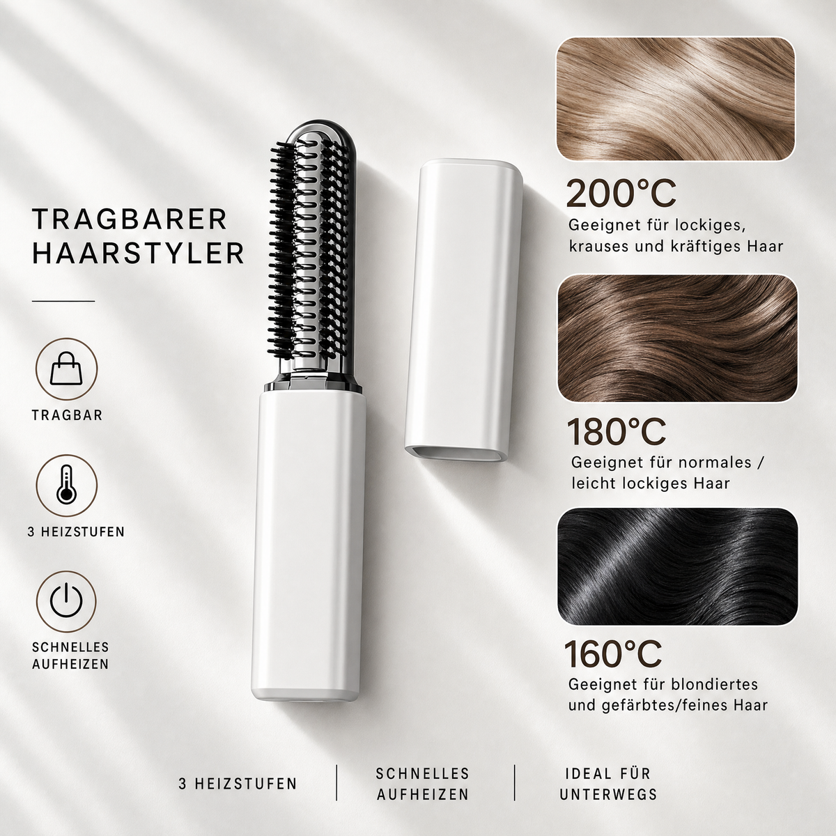 GlamCurl™ – Der kabellose Mini-Lockenwickler & Styling-Bürste