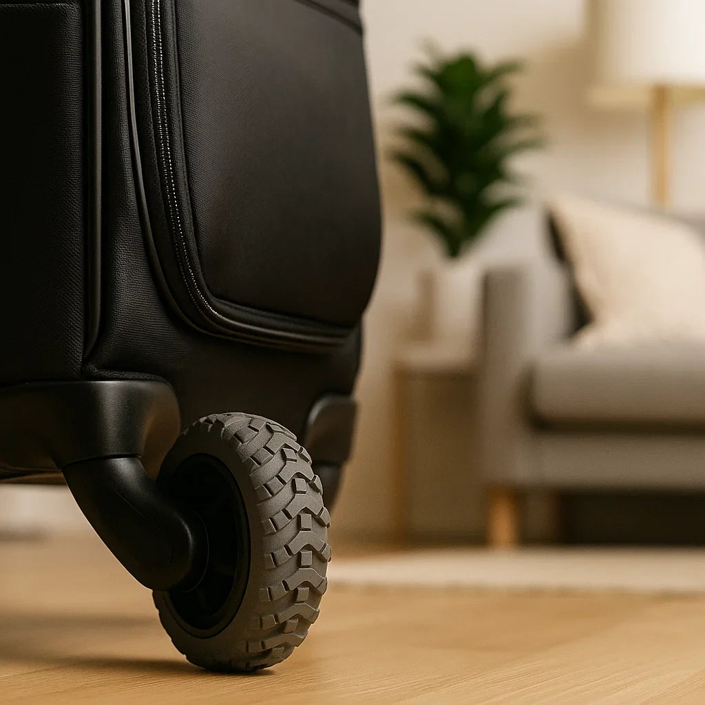 LuggageGrip™ – Der leise Silikon-Schutz für deine Kofferrollen
