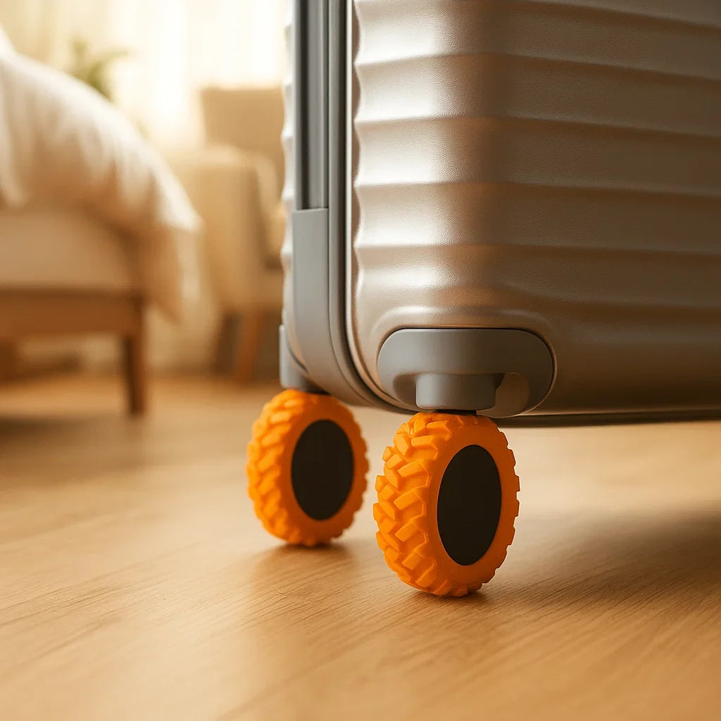 LuggageGrip™ – Der leise Silikon-Schutz für deine Kofferrollen